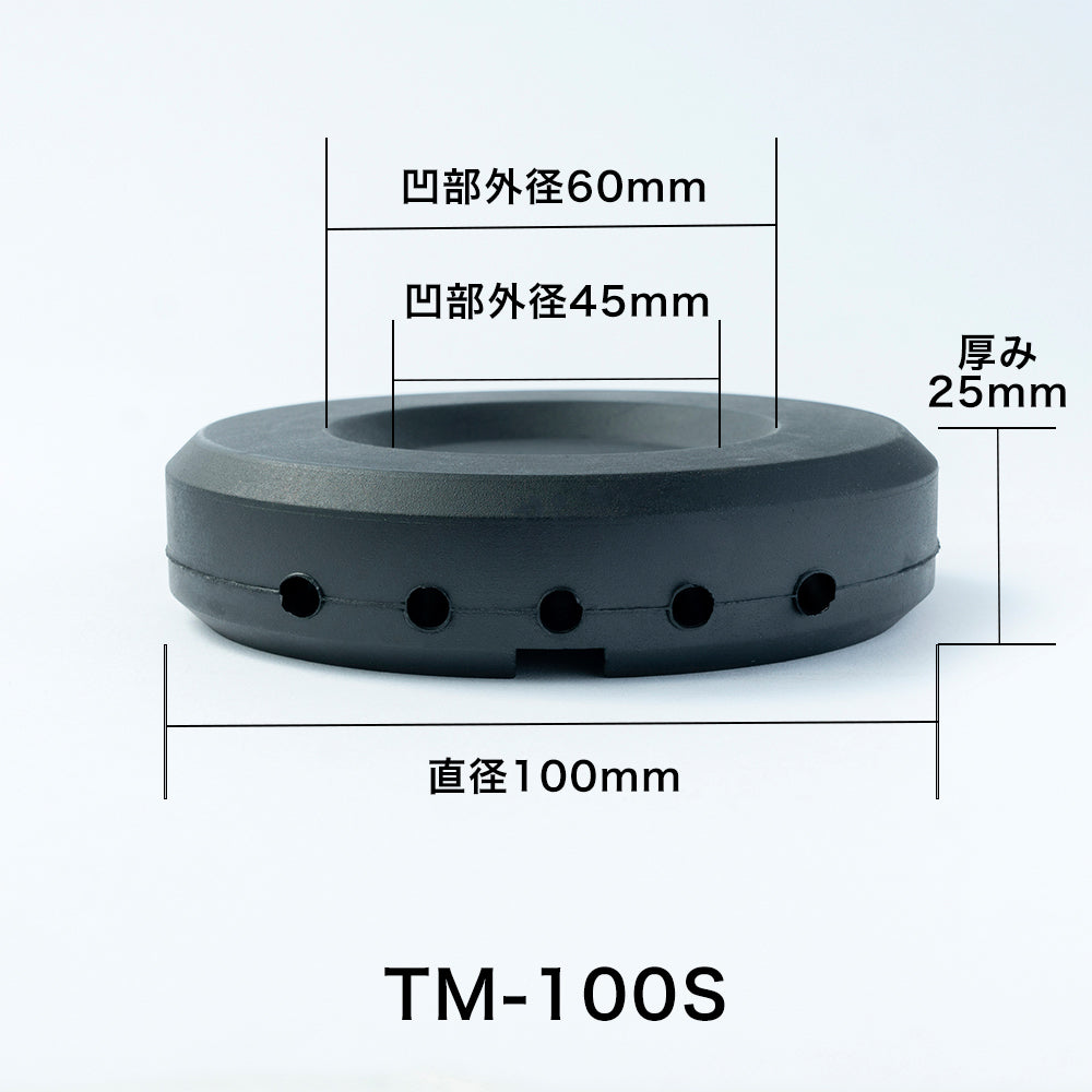 重量物用防振ゴムマット ベンケイ 高性能 鉄板入り TM-100S 1個入り 脚穴フィット 大型家電 防音