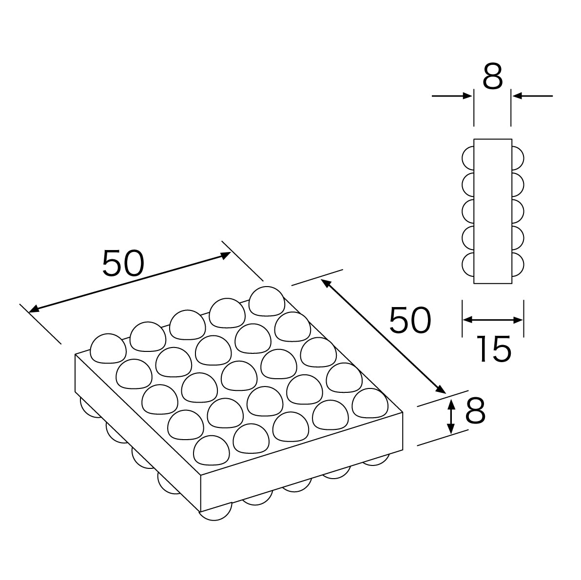 エアコン室外機用 防振ゴムマット ポコまる 敷き込み式（4個入り）THI-555